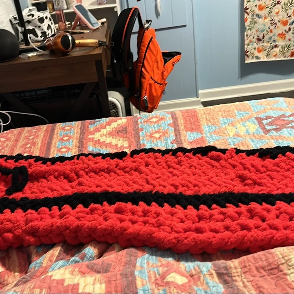 Red and black dog bed